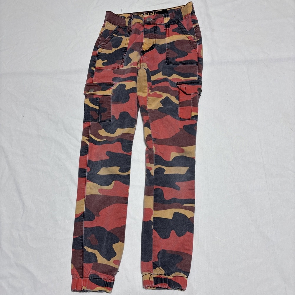 VIP Jeans Stretch Cargo Camo Jogger Pants MultiColor Women JRs‎ Size 1
